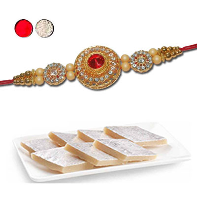 "Rakhi - SR-9360 A (Single Rakhi), 250gms Kaju Kathili  - Click here to View more details about this Product